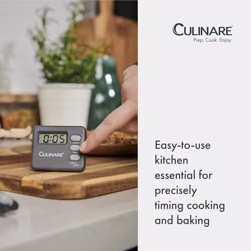 Culinare DigiTimer Digital Cooking Timer with Stand and LED Screen, Grey – 5