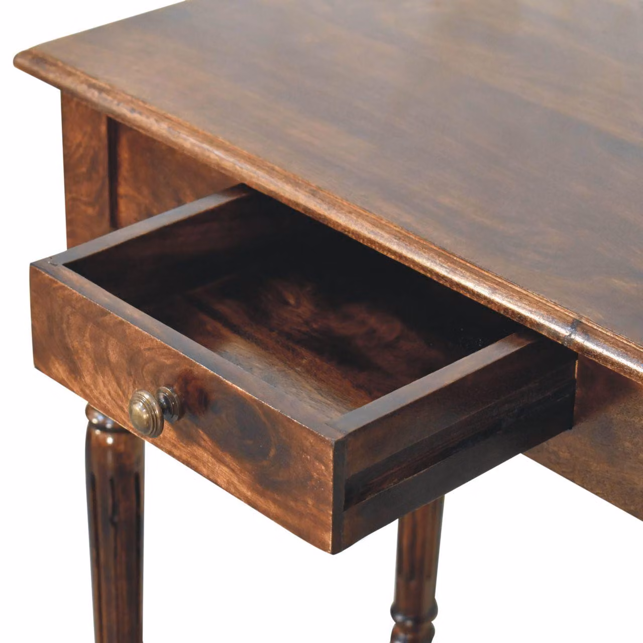 Aosom UK California Walnut Solid Wood Bedside Cabinet with Drawer, Brown, W/D/H: 80 x 45 x 78 cm – 4