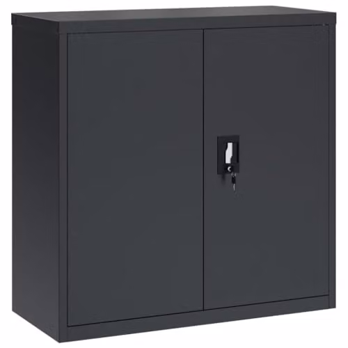 vidaXL Metal File Cabinet in Anthracite with Lock and Adjustable Shelves, W/D/H: 90 x 40 x 90 cm – 1