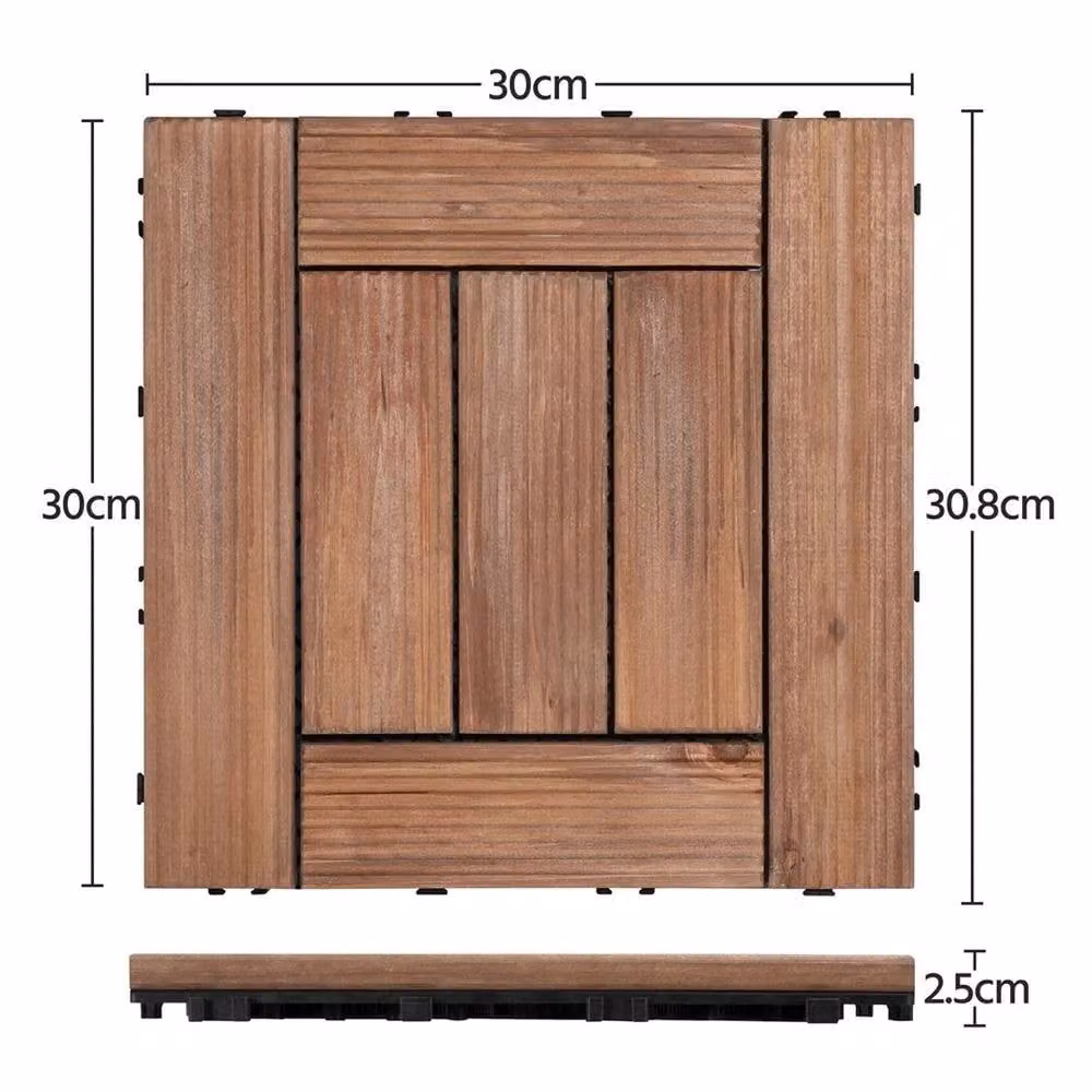 Kelvenix Brown Wood Effect Interlocking Click System Flooring Tiles W: 520 mm, L: 10000 mm – 2