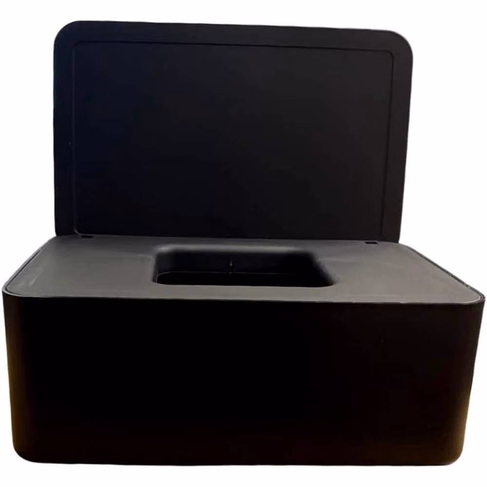 NESTLUNE Black Large Capacity Wet Wipes Holder and Plastic Dispenser Box – 3
