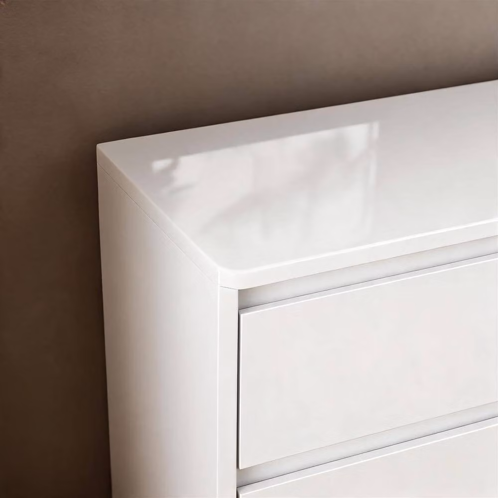 Home Source Ardenza High Gloss 6 Drawer Wide Chest of Drawers in White W/D/H: 120 x 39 x 77 cm – 2