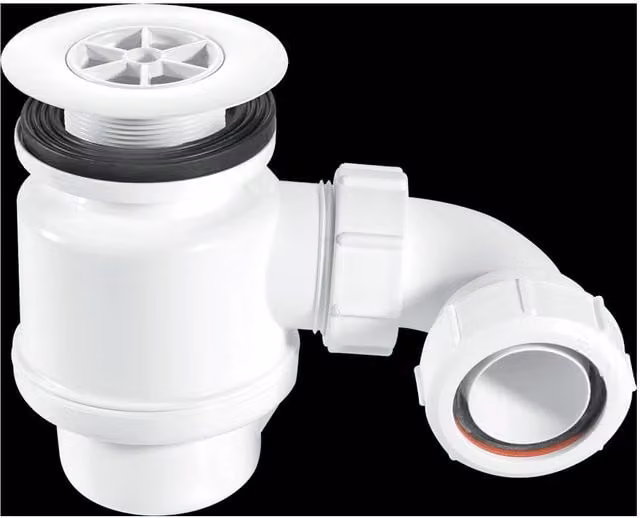 McAlpine STW6-R 50mm White Plastic Seal Resealing Shower Trap – 1