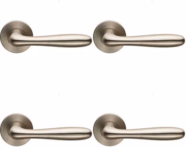 Loops 4 Pair Smooth Rounded Bar Handles in Brushed Silver Stainless Steel with Concealed Fixings