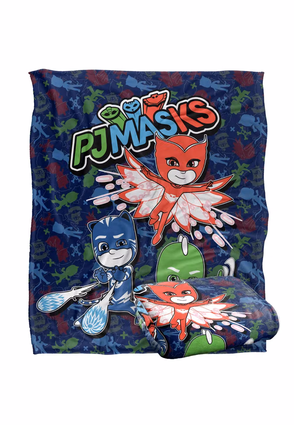 Hasbro PJ Masks PJ Group Attack Kids Silky Touch Blanket in White and Multicolour, W: 152 cm, D: 127 cm – 2