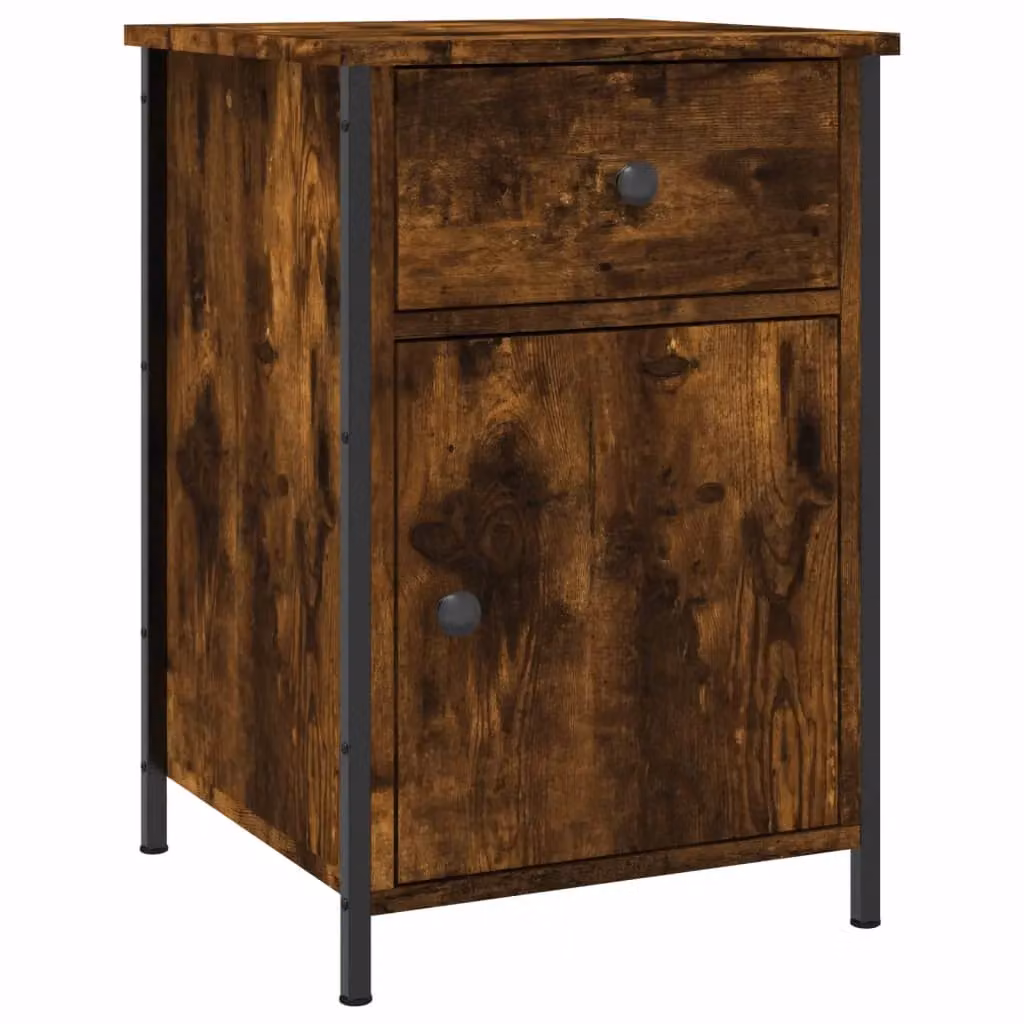 Berkfield Home Smoked Oak Bedside Cabinet in Brown, W/D/H: 40 x 42 x 60 cm – 2