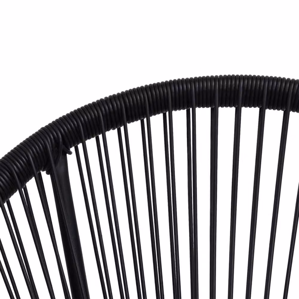 Berkfield Home Set of 2 Black Rattan Moon Chairs for Garden and Terrace – 2