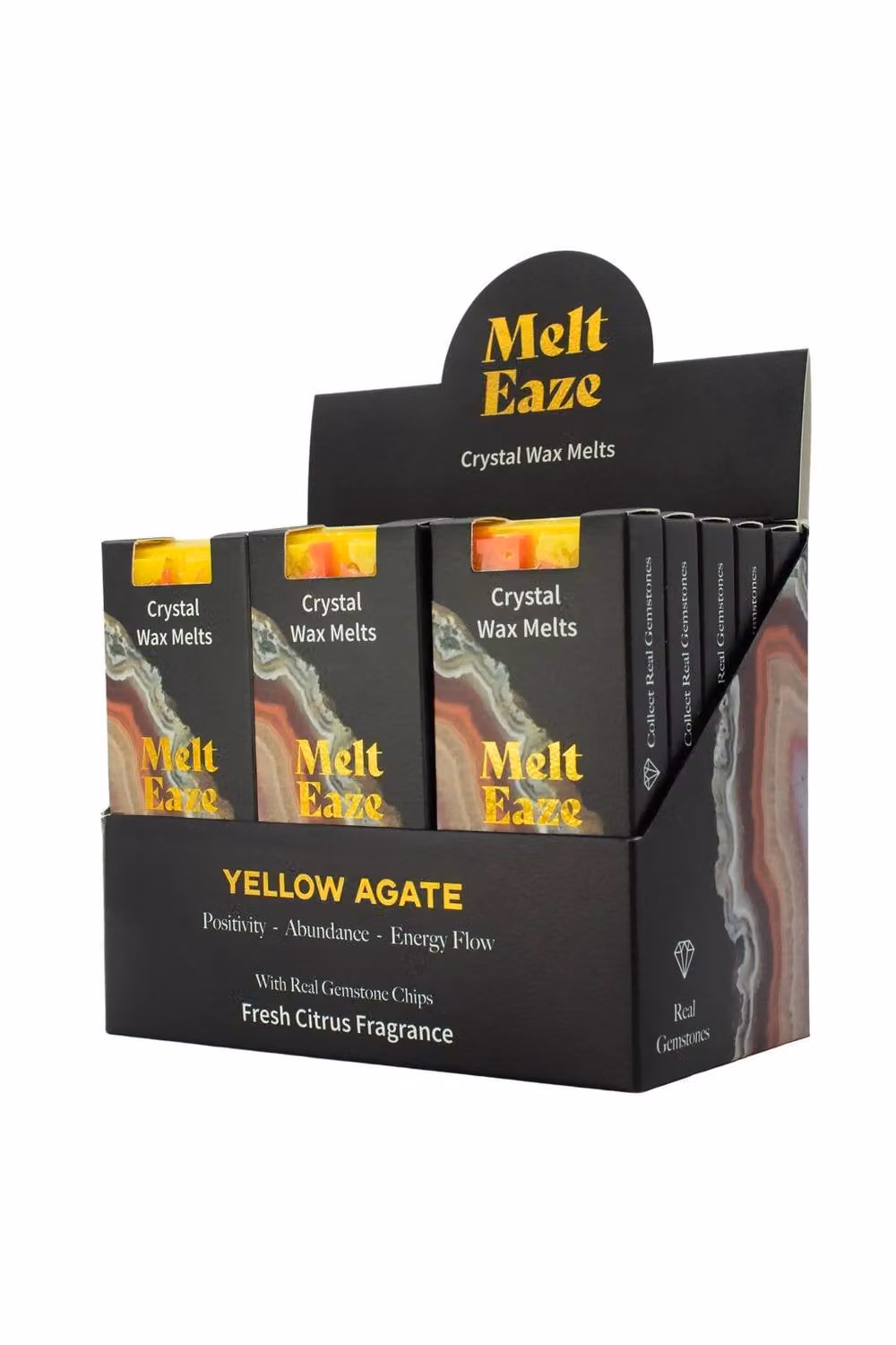 KDMD MeltEaze Wax Melts Golden Glow Fresh Citrus Yellow Agate 50g – 2
