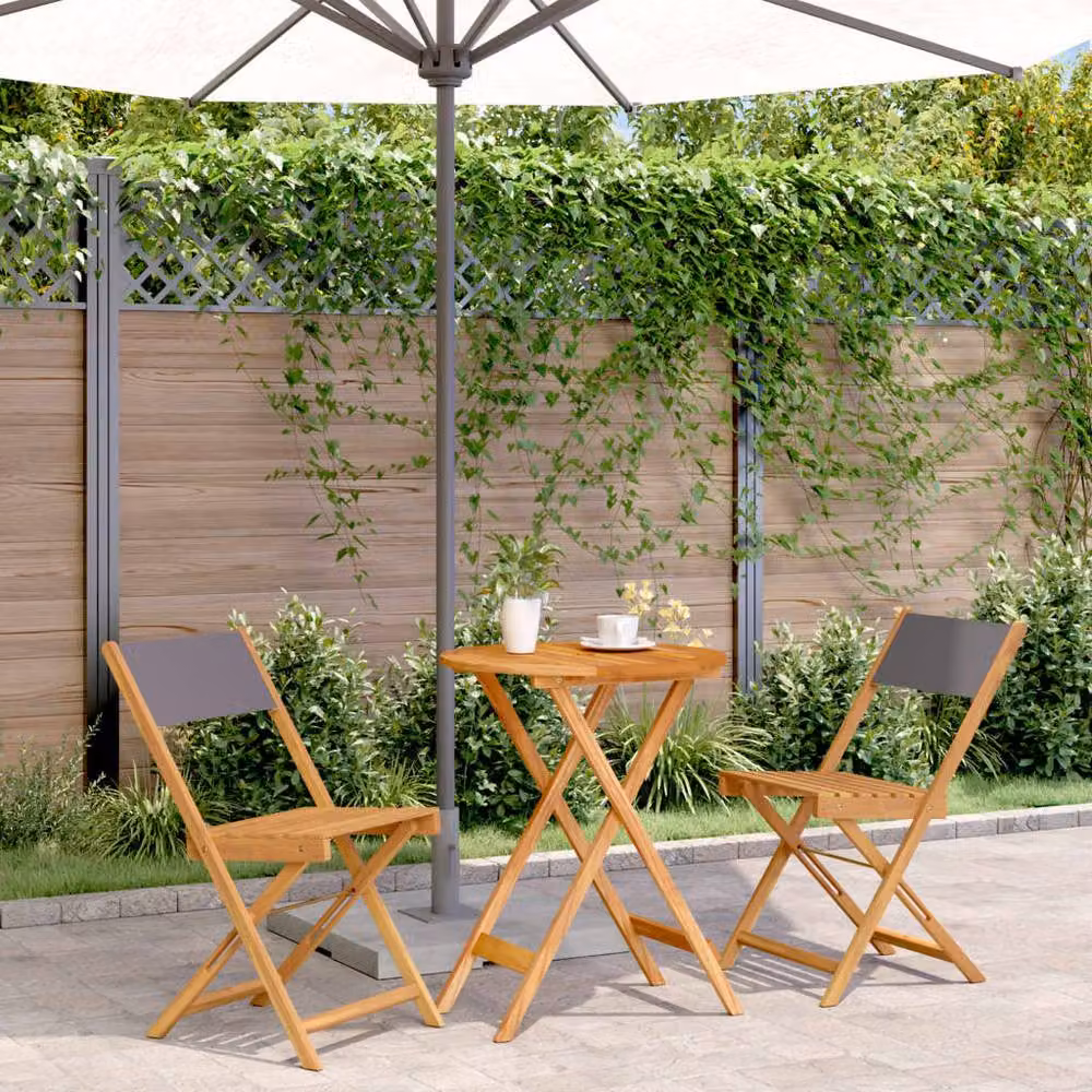 Berkfield Home 3 Piece Bistro Set in Anthracite Grey Acacia Wood – 2