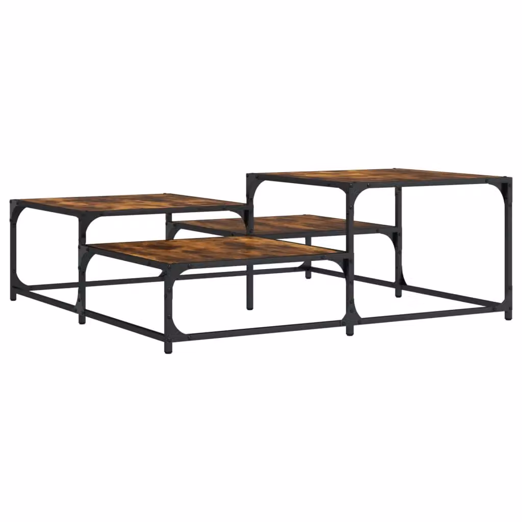 Berkfield Home Smoked Oak Coffee Table in Brown, W/D/H: 107 x 107 x 40 cm – 2