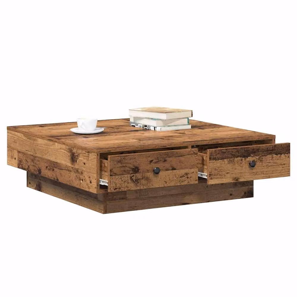 Berkfield Home Rustic Reclaimed Wood Coffee Table, Brown, W/D/H: 90 x 90 x 28 cm – 3