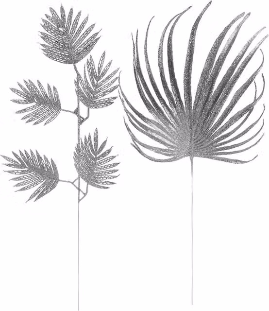 VFM e-Store Glitter Spruce Leaf Pick Christmas Decoration, Silver, 51.5 cm