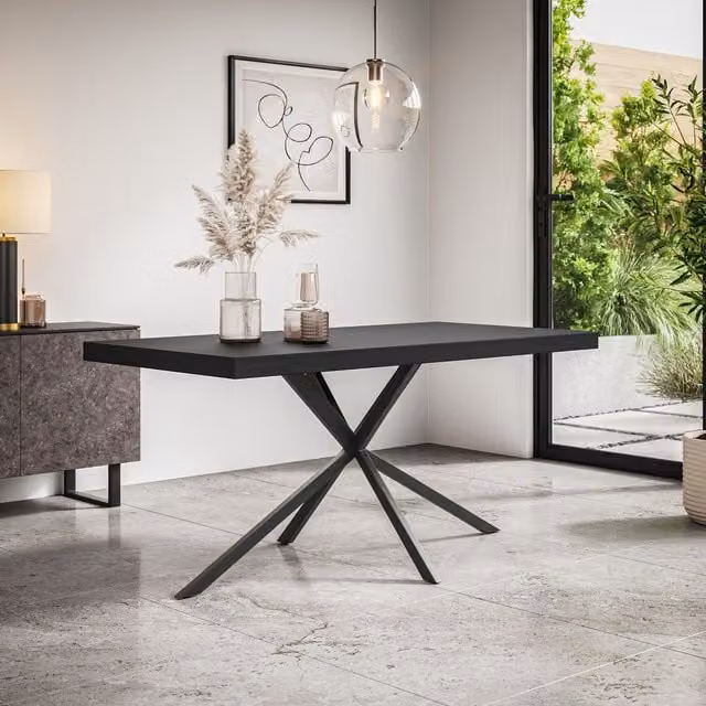 More4Homes Donni Rectangular 4-6 Seater Dining Table with Black Legs – 1