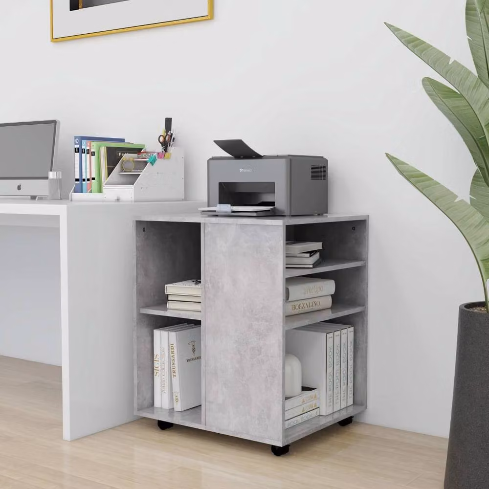 Berkfield Home Rolling Cabinet in Concrete Grey, W/D/H: 60 x 53 x 72 cm – 2