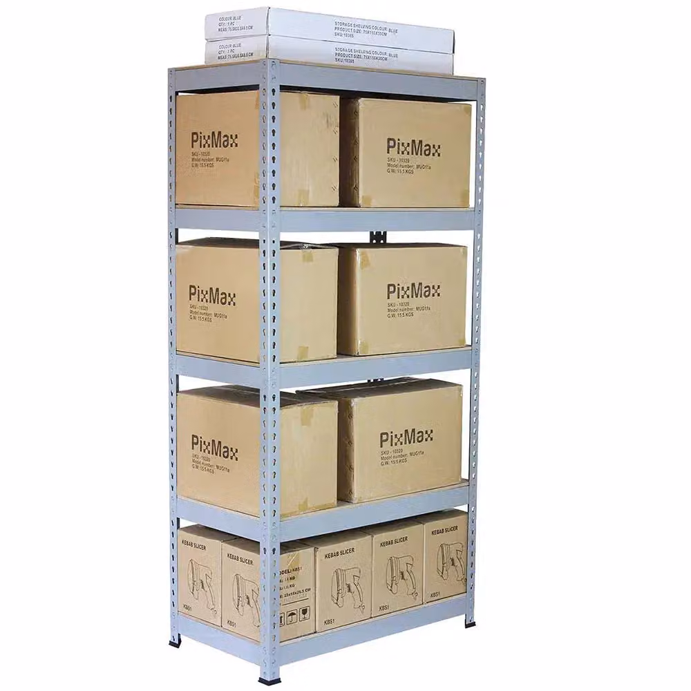 Monstershop Q-Rax Grey Steel 5 Tier Heavy Duty Garage Shelving Units W/D/H: 90 x 50 x 180 cm – 2