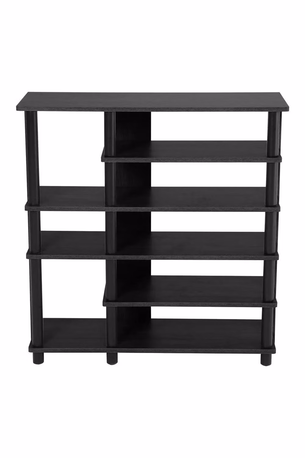 H&O Direct Modern Black Wooden Open Shoe Rack – 1
