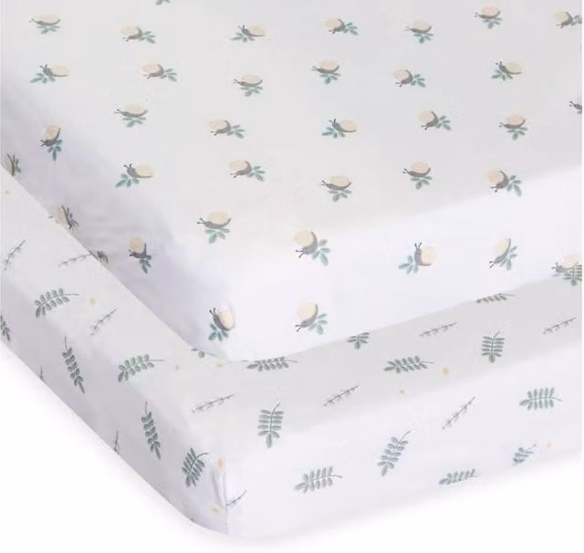 Chicco 2 Piece Cotton Crib Set in Nature Floral Multicolour and White