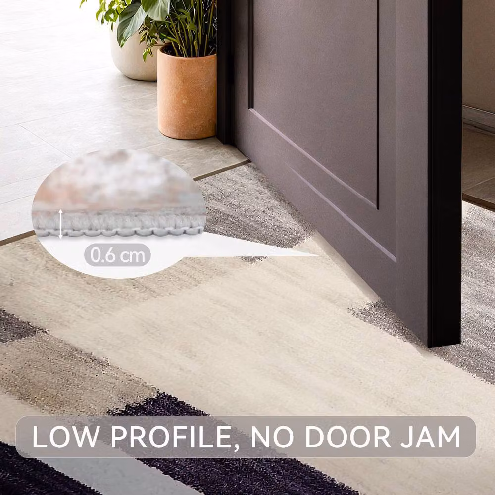 MCC Direct Modern Abstract Rectangular Microfibre Rug in Beige, W/D/H: 80 x 150 x 1 cm – 3