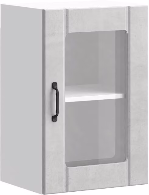 Berkfield Home Lucca Modern Kitchen Wall Cabinet with Glass Doors in Matt Concrete Grey