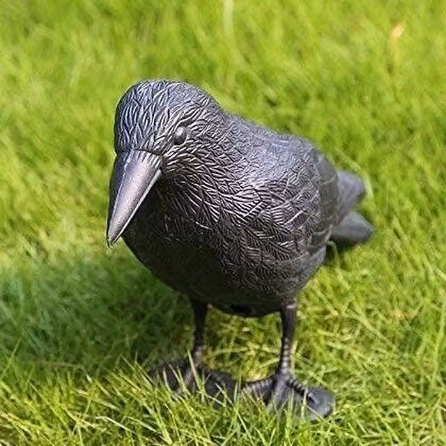 Garden Mile Realistic Black Crow Decoy Plastic Animal