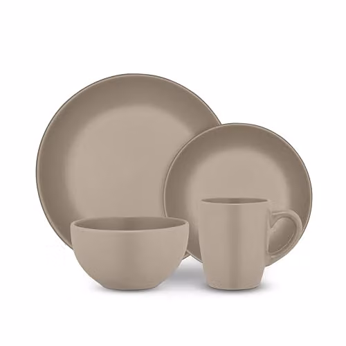 Tower 16 Piece Stoneware Dinner Service in Taupe and Beige – 1