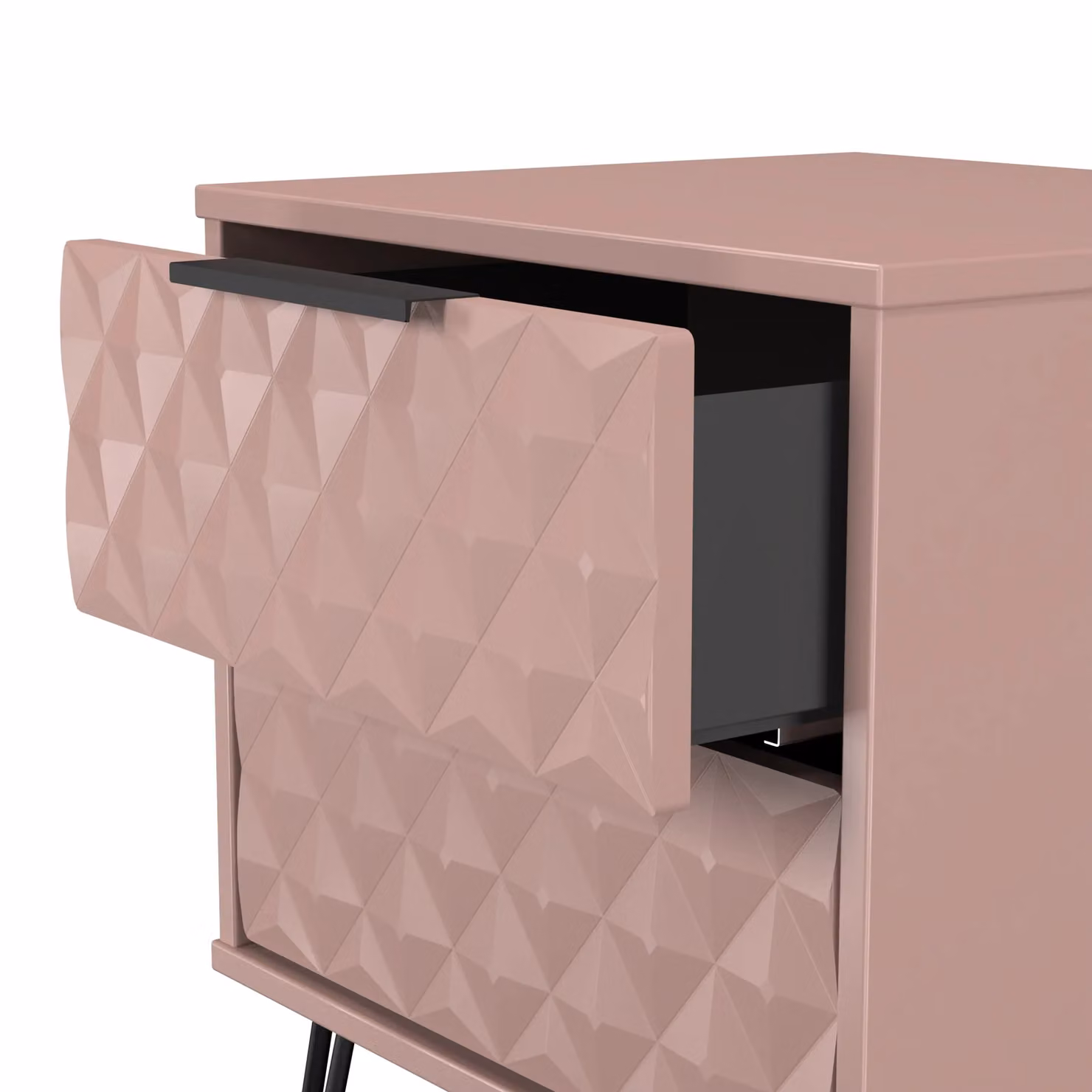 2 U Islay Ready Assembled 2 Drawer Bedside Table in Dusty Pink, Small – 3