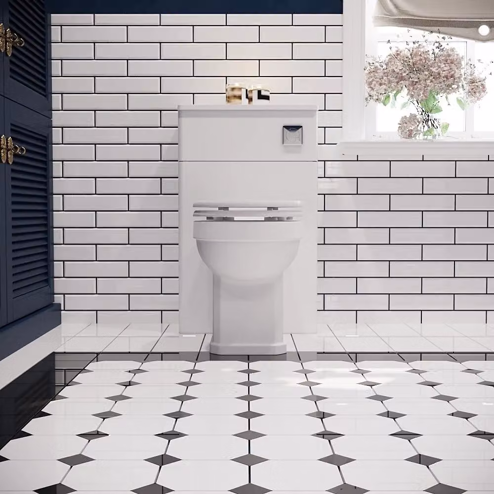 Balterley Bathroom Floor Concealed Cistern WC Toilet Unit, Satin White, Width: 50 cm