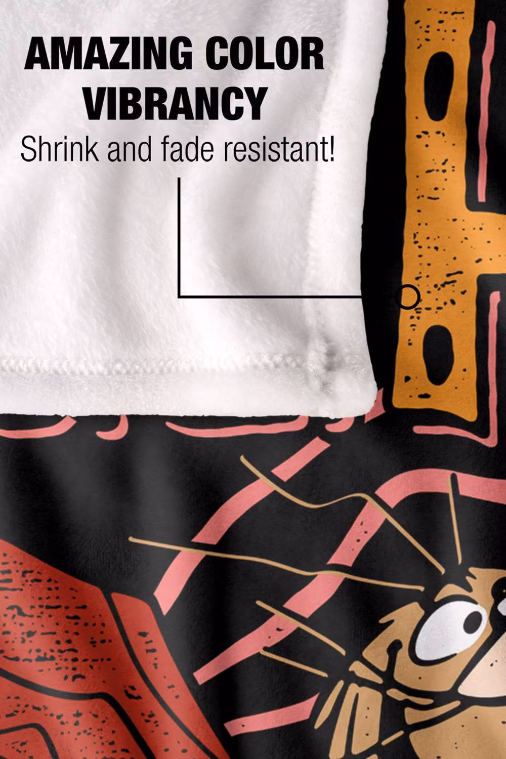 Warner Bros. Captain Caveman Og Hero Super Soft Fluffy Polyester Throw Blanket, Extra Large, Multicolour and Black – 4