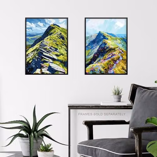 Artery8 Set of 3 Helvellyn Mountain Range Lake District Landscape Wall Art Paper Poster Prints, Multicolour, W/H: 30.48 x 40.64 cm – 5
