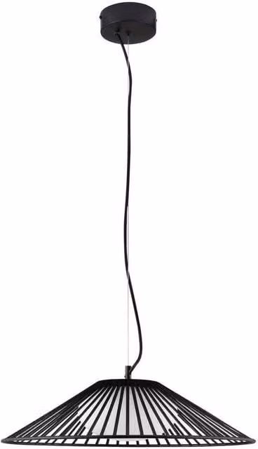 Netlighting Brume LED Pendant Light, Matt Black Wire Frame with Opal Glass, 13W, 679lm, 3000K, Diameter: 50 cm