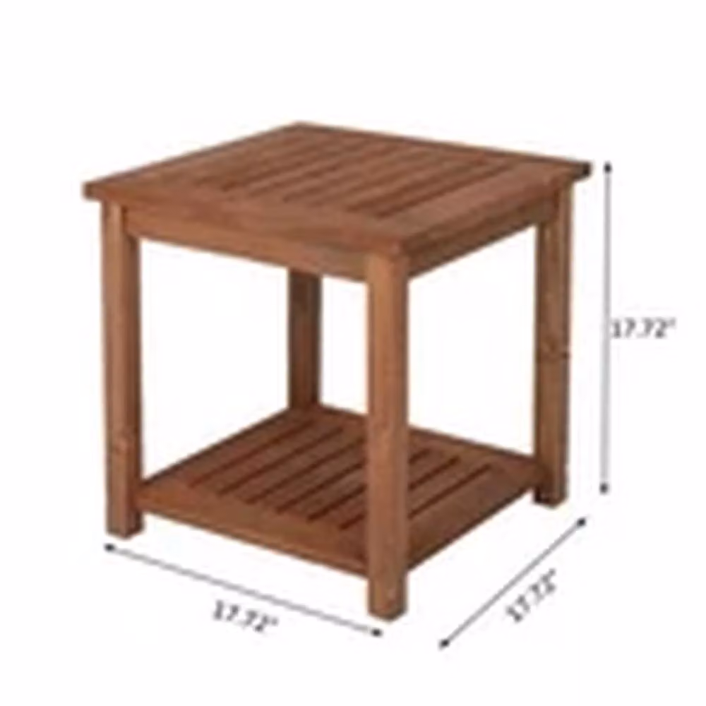 EONLION Brown Wooden Square Side Table for Indoor and Outdoor Garden Use – 2