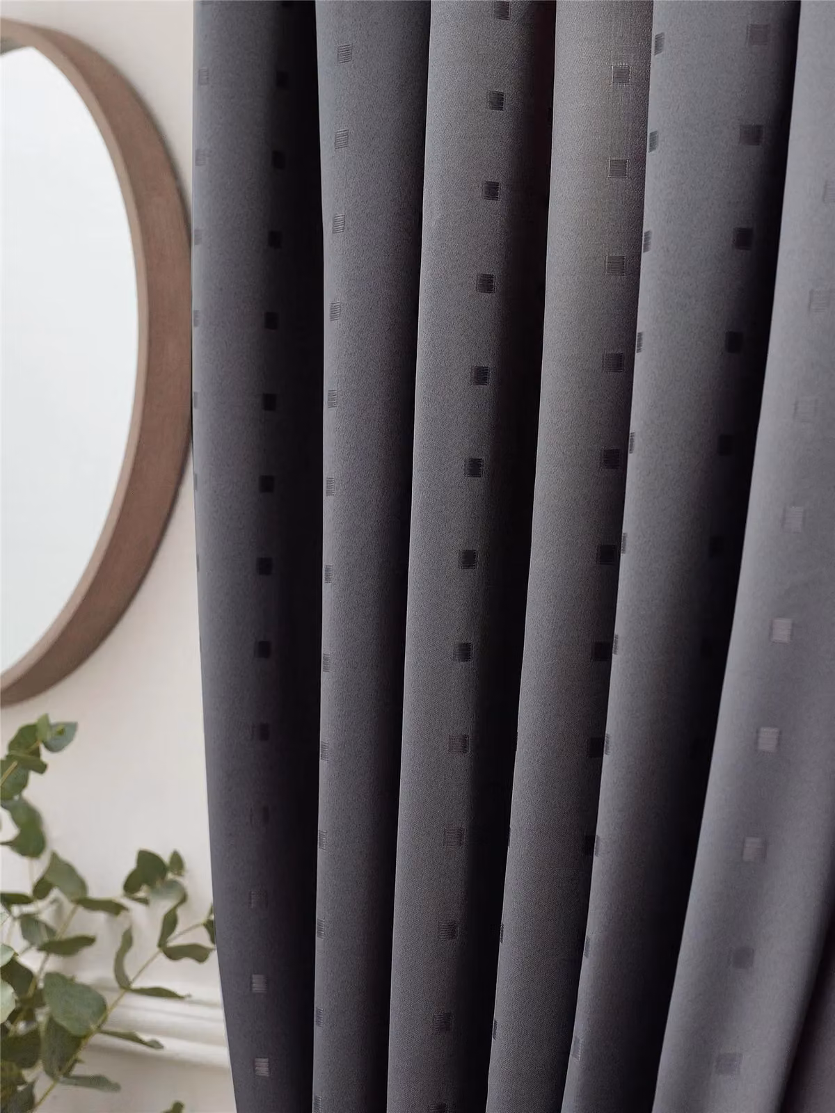 Alan Symonds Adiso Pencil Pleat Taped Top Curtains in Charcoal, W: 117 cm, H: 229 cm – 6