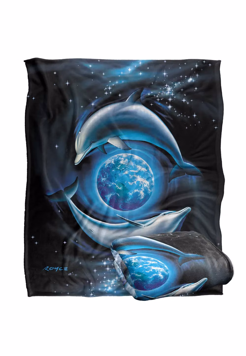 JQ Licensing Royce Mcclure Dolphin Planet Silky Touch Super Soft Throw Blanket in White, W/D/H: 152 x 127 cm – 7