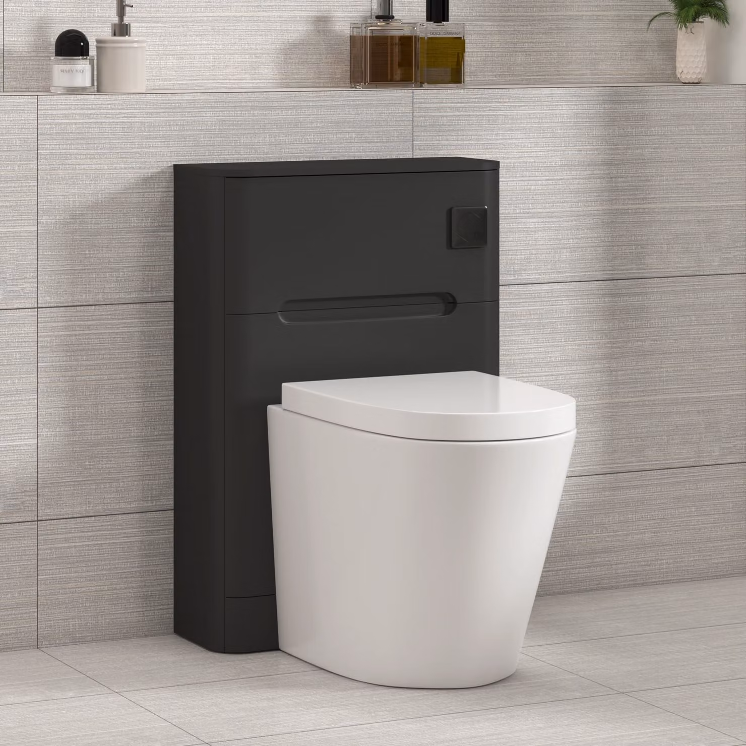 Royal Bathrooms Venice Back To Wall WC Toilet Unit in Matt Nocturne Black, Width: 55 cm