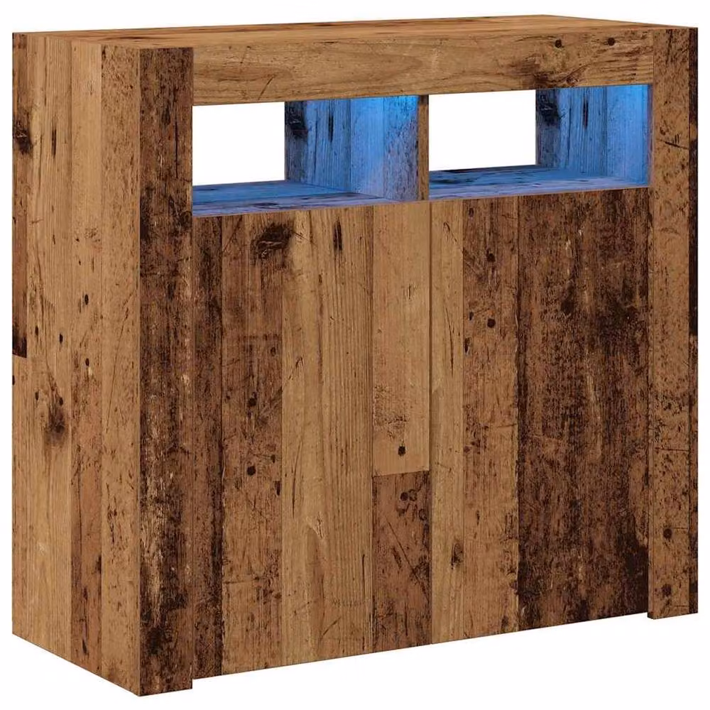 Berkfield Home Rustic Brown Sideboard with Integrated LED Lights, W/D/H: 80 x 35 x 75 cm – 3