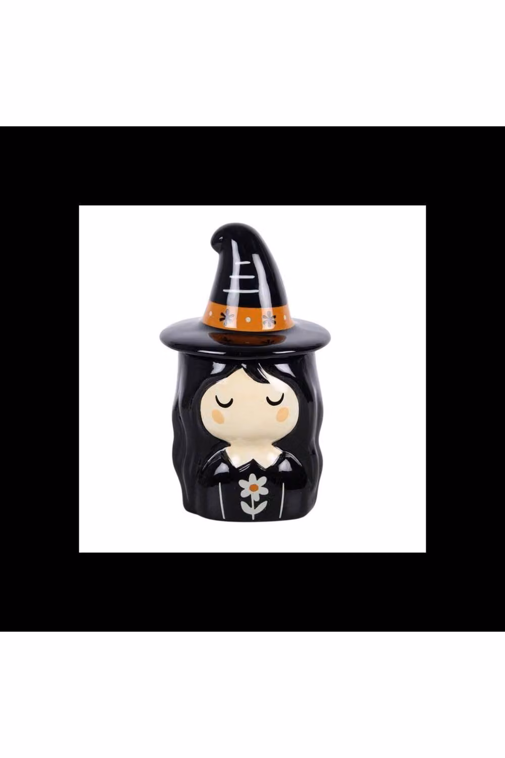 KDMD Frightful Folk Witch Ceramic Oil Burner with Matching Lid in Black – 2
