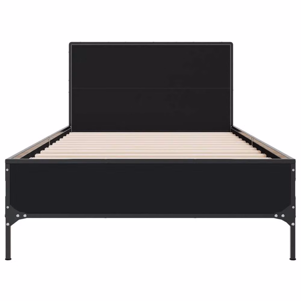 Berkfield Home Small Single Bed Frame in Black, W: 75 cm, L: 190 cm – 4
