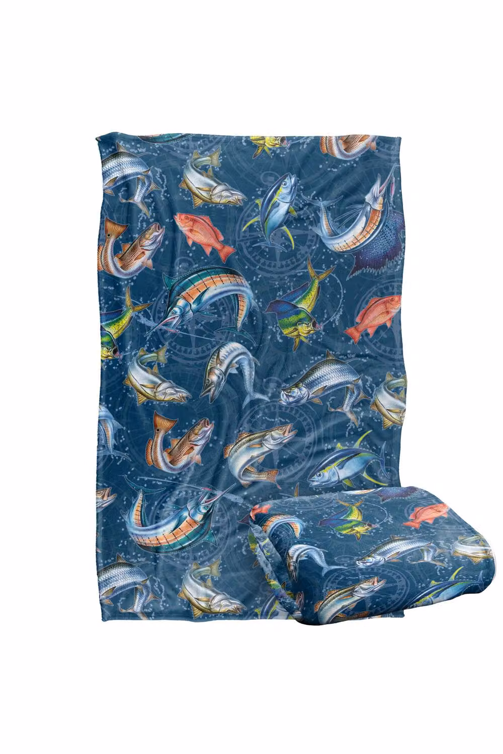 JQ Licensing Saltfish Fishing Compass Pattern Super Soft Fleece Throw Blanket, Multicolour, W/D/H: 91 x 147 cm – 7