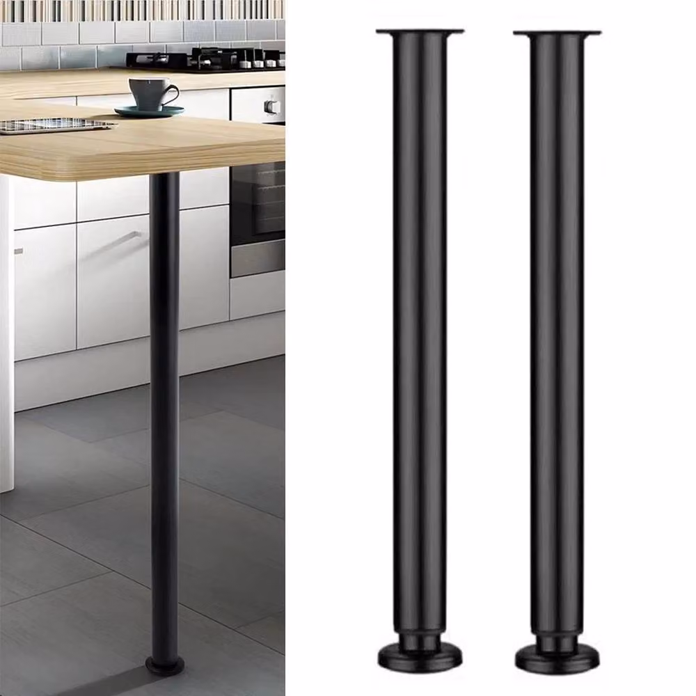 VOGREX 4-Piece Adjustable Black Iron Kitchen Worktop Support Legs, Height: 72-110 cm – 3