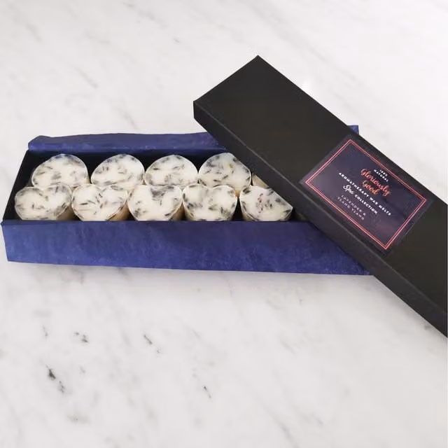 Gloriously Good Lavender and Ylang Ylang Soy Wax Melts with Lavender Petals, White