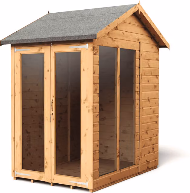 Empire Sheds Empire 6x4 Apex Summerhouse with Double Door and Window in Brown