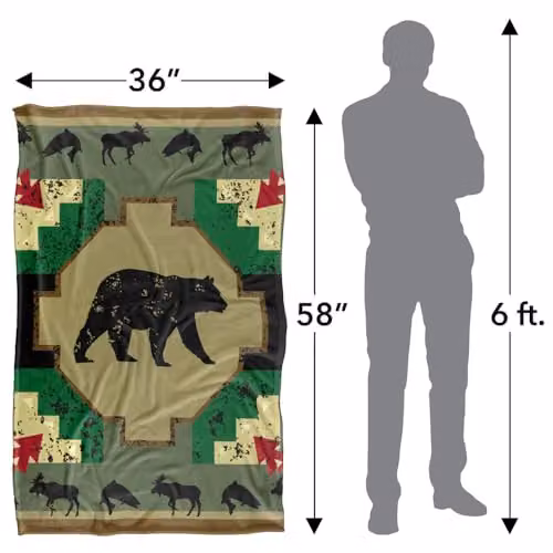 JQ Licensing Southwest Bear 2 Silky Touch Super Soft Fleece Throw Blanket, Multicolour, W/D/H: 91 x 147 cm – 4