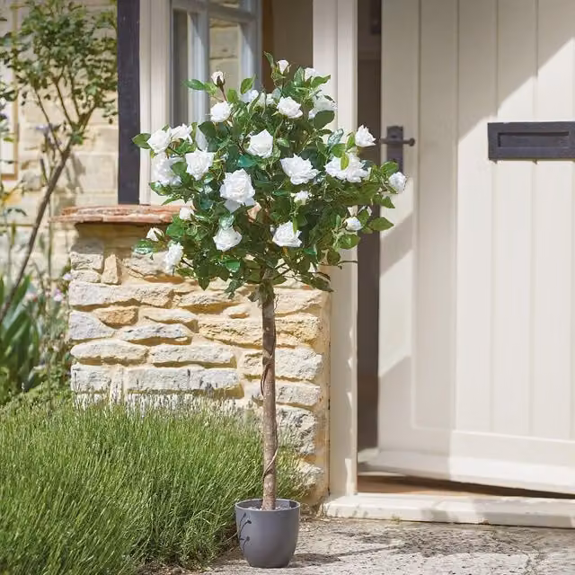 mysmartbuy Artificial Hoxton Rose Tree in White
