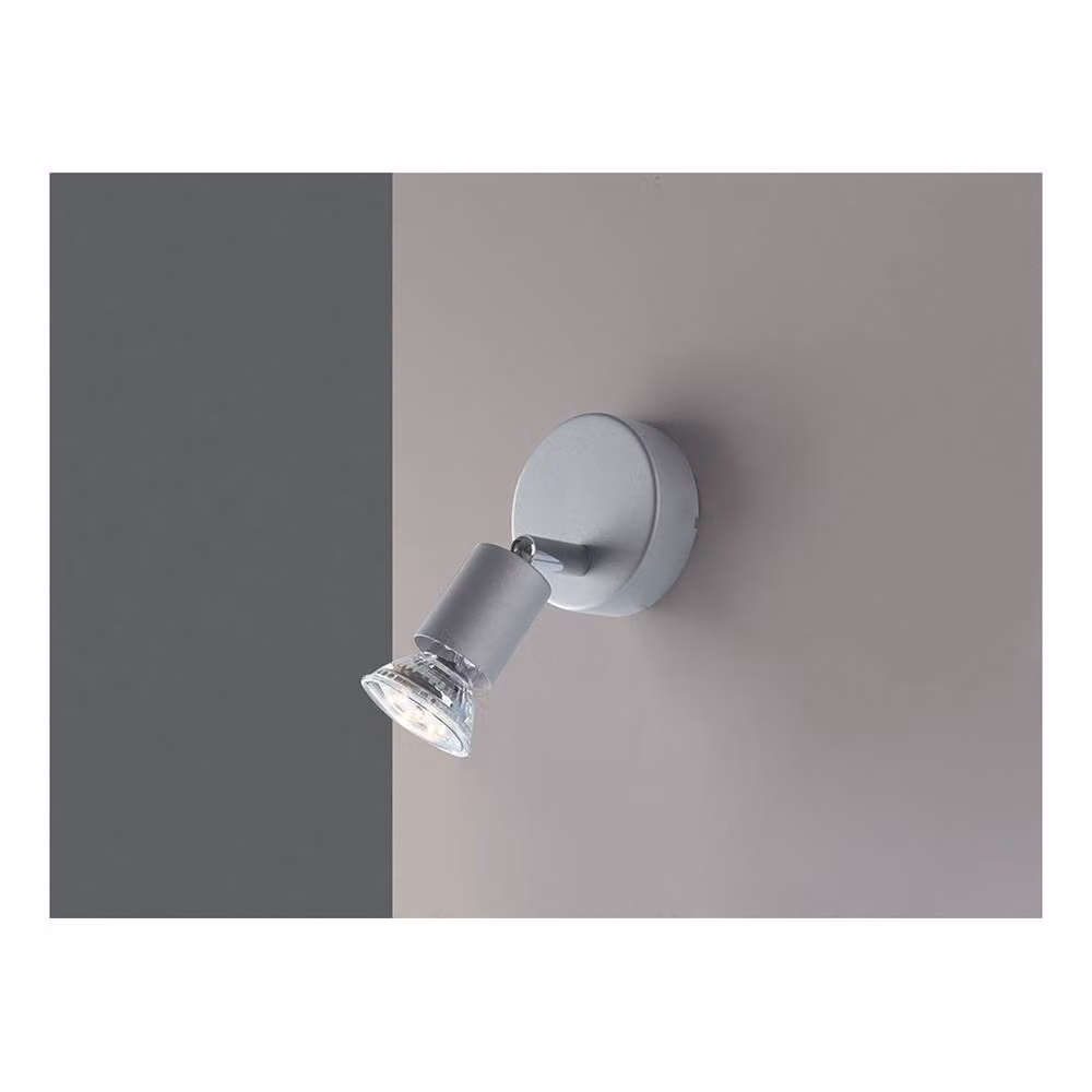 Netlighting SPOT LED Single Adjustable Ceiling Spotlight in Silver, 400lm, 2700K, W: 14 cm, D: 8 cm – 2