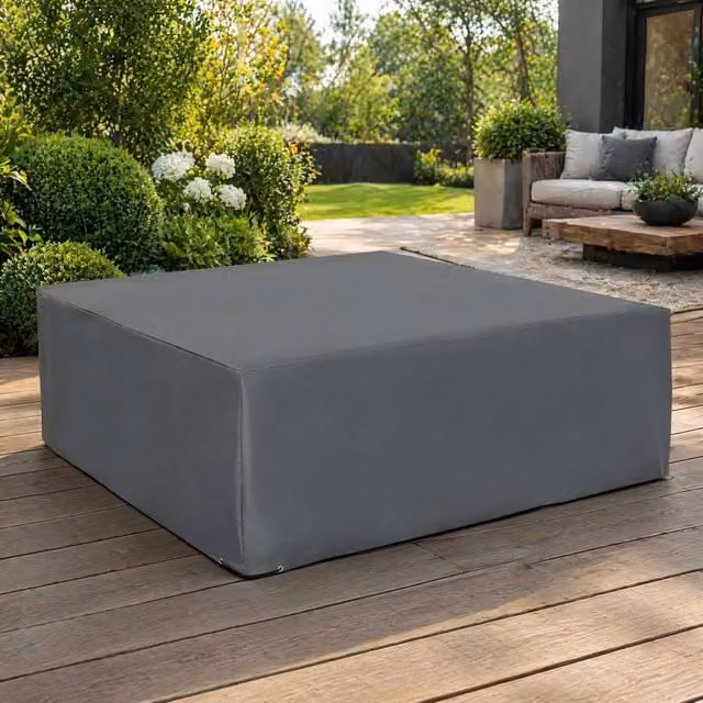 STILVORA Water-Repellent Polyester Garden Furniture Cover in Grey, W: 205 cm x D: 192 cm – 1