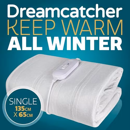 Dreamcatcher Single Electric Blanket in White, 3 Heat Settings, W/D/H: 90 x 190 cm – 7