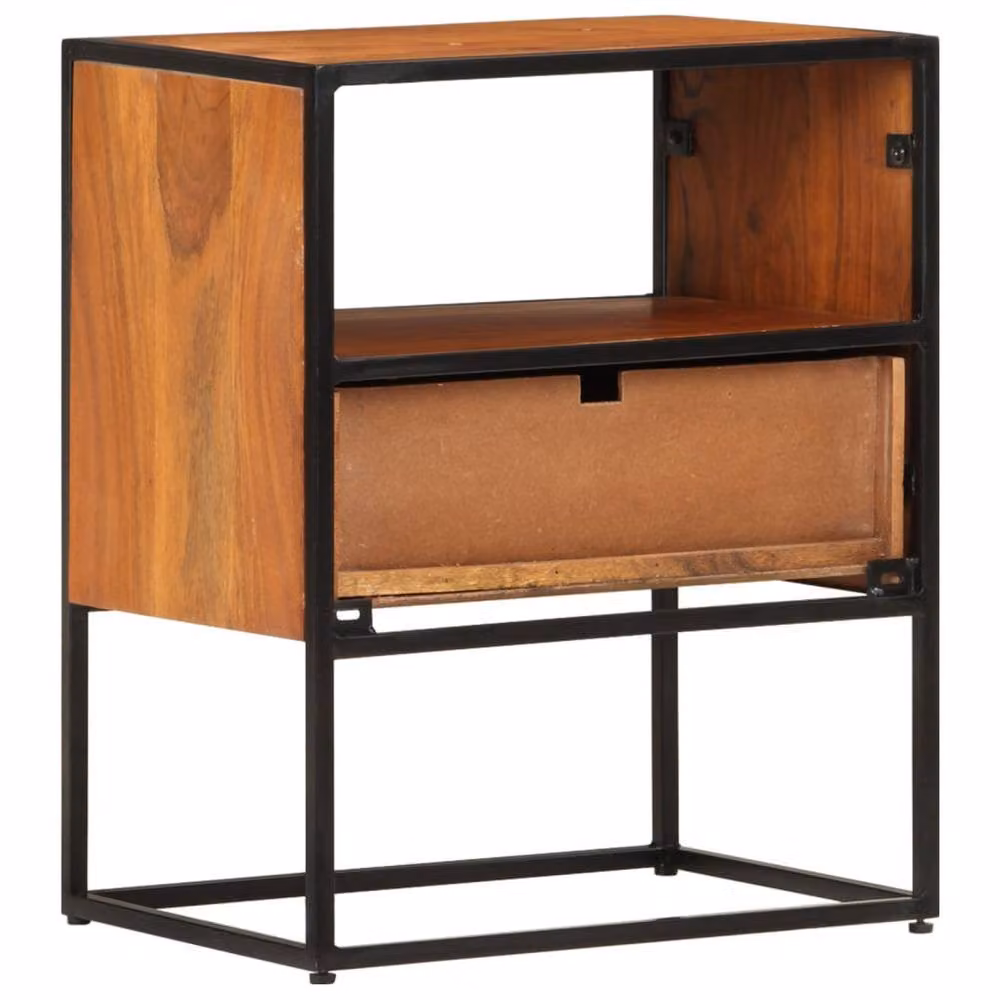 Berkfield Home Bed Cabinet in Brown Solid Acacia Wood, W/D/H: 40 x 30 x 50 cm – 3