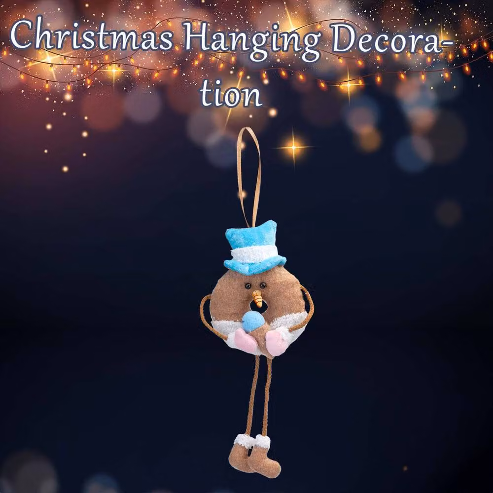 VFM e-Store Christmas Hanging Decoration Blue and Pink Striped Textile Pendant, W/H: 31 x 15 cm – 2