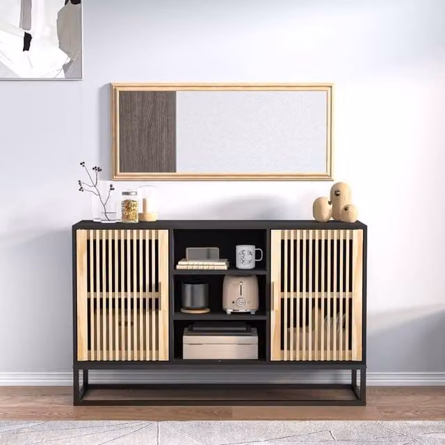 Berkfield Home Black Classic Sideboard, W/D/H: 105 x 30 x 65 cm – 1