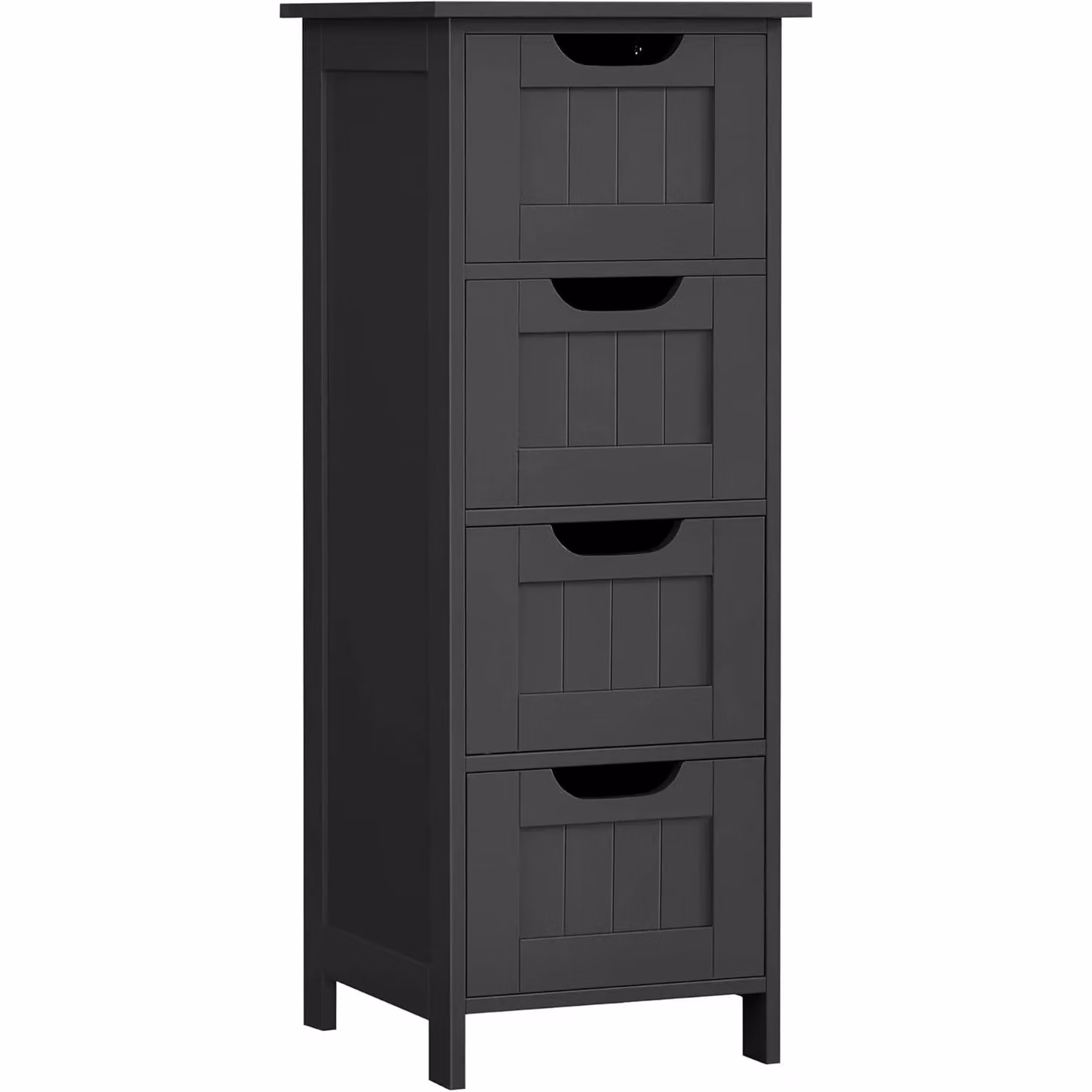 VASAGLE Compact Freestanding Bathroom Floor Cabinet with 4 Drawers in Black – 6